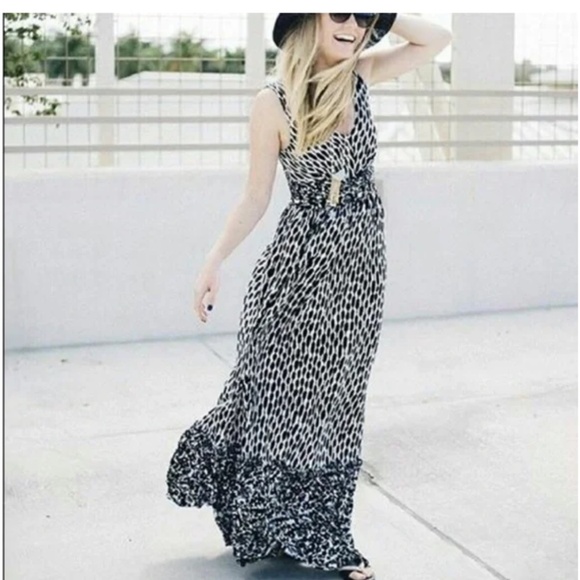 NWT Anthropologie Dress Plenty By Tracy Reece Maxi Black Print Marcia Stretch - Picture 10 of 16